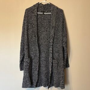 Eileen Fisher Charcoal and White Cardigan